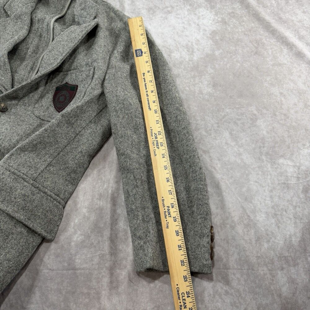 VTG 80s Polo Ralph Lauren Gray Wool Prep Crest Sportcoat Blazer Jacket L USA - Picture 11 of 16